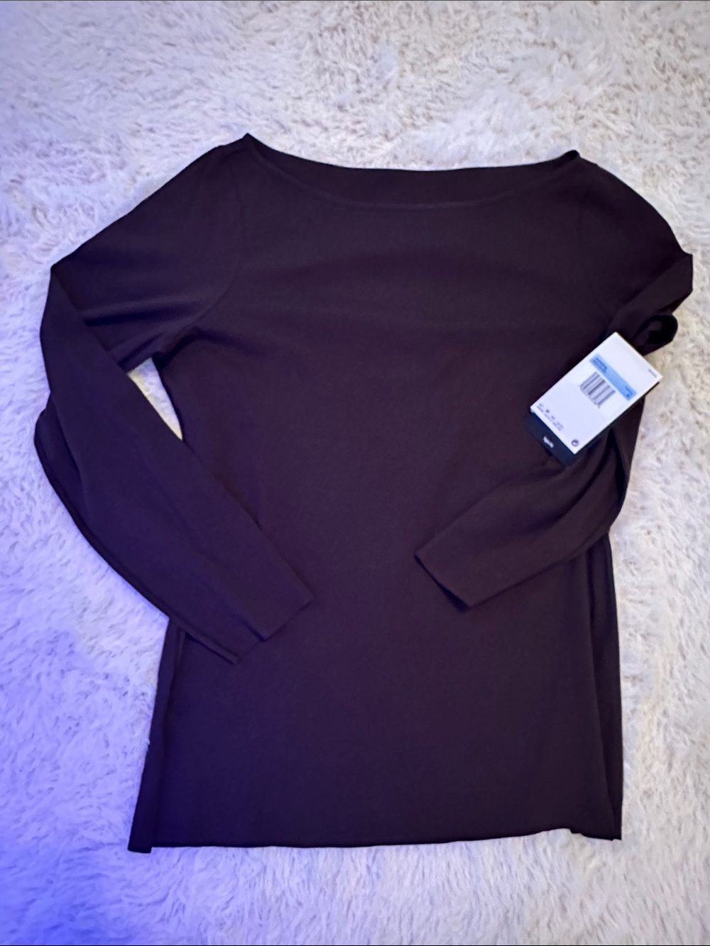 Nike Long Sleeve Tunic Top in Dark Brown